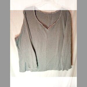 (A) Carol Hockman Woman's "Heavenly Soft" Long Sleeve Shirt 4X Grey